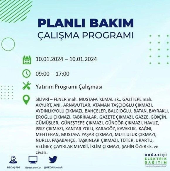 İstanbul'un 17 ilçesinde 10 Ocak'ta elektrik kesintisi! Elektrik ne zaman gelecek? | BEDAŞ kesinti programı - Resim: 29