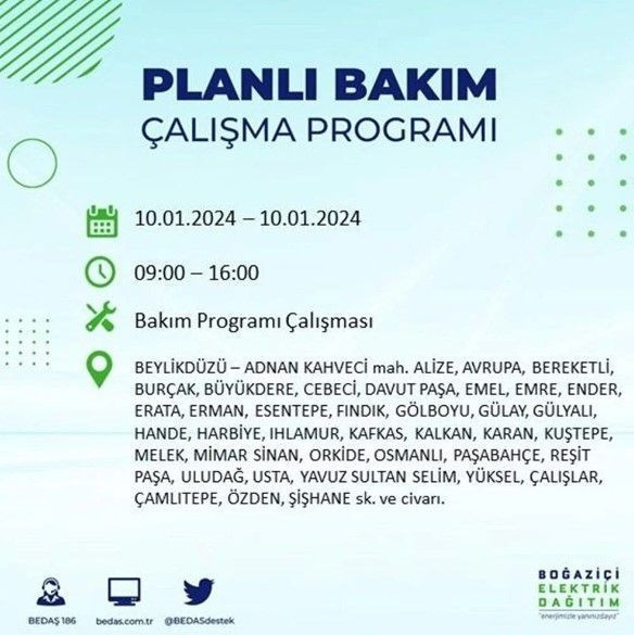 İstanbul'un 17 ilçesinde 10 Ocak'ta elektrik kesintisi! Elektrik ne zaman gelecek? | BEDAŞ kesinti programı - Resim: 13