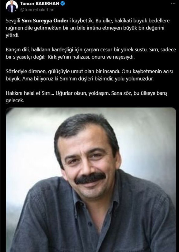 Siyasilerden Sırrı Süreyya Önder için başsağlığı mesajı - Resim: 4
