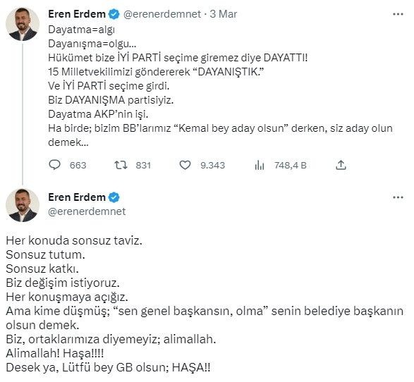 Son dakika haberleri... İYİ Parti Genel Başkanı Meral Akşener altılı masaya geri döndü! Tweet atanlar sildi veya onlar da döndü - Resim: 9