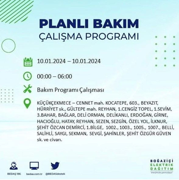 İstanbul'un 17 ilçesinde 10 Ocak'ta elektrik kesintisi! Elektrik ne zaman gelecek? | BEDAŞ kesinti programı - Resim: 26