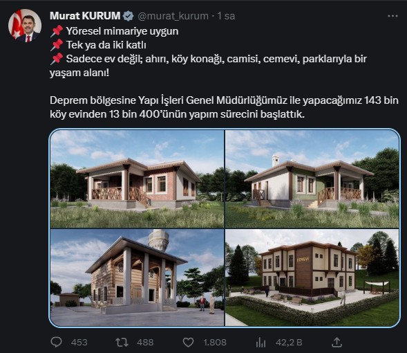 Deprem bölgesinin inşaası sürüyor: 13 bin 400 köy evinin yapımına başlandı - Resim : 1