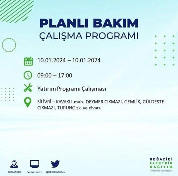 İstanbul'un 17 ilçesinde 10 Ocak'ta elektrik kesintisi! Elektrik ne zaman gelecek? | BEDAŞ kesinti programı - Resim: 28