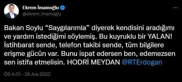 İBB Başkanı İmamoğlu, Süleyman Soylu'yu telefonla aradı mı aramadı mı? "İspatlarsa istifamı veririm " - Resim: 5