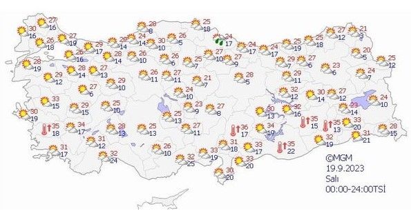 Meteoroloji alarm verdi! 4 bölgeye kritik uyarı! Rüzgar uçuracak! | 17-21 Eylül 2023 il il hava durumu - Resim: 16
