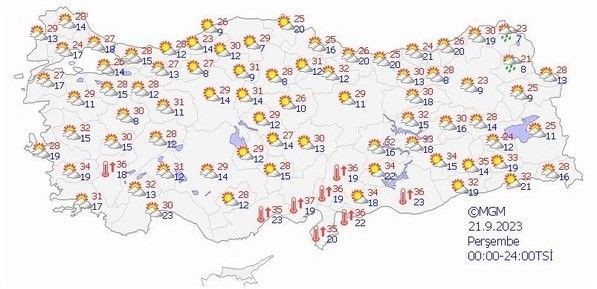 Meteoroloji alarm verdi! 4 bölgeye kritik uyarı! Rüzgar uçuracak! | 17-21 Eylül 2023 il il hava durumu - Resim: 18