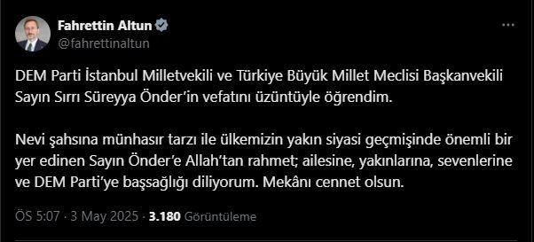 Siyasilerden Sırrı Süreyya Önder için başsağlığı mesajı - Resim: 1