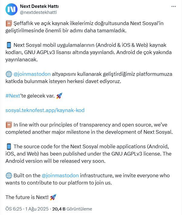 Next Sosyal'in kaynak kodları yayınlandı - Resim : 1