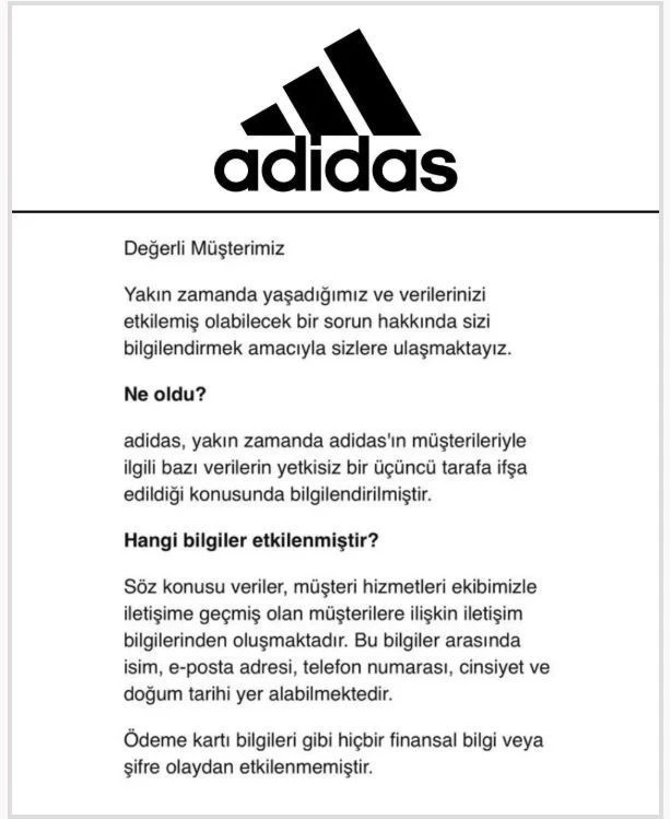 Adidas’tan veri skandalı: Milyonlarca müşterinin bilgileri sızdırıldı! - Resim : 1