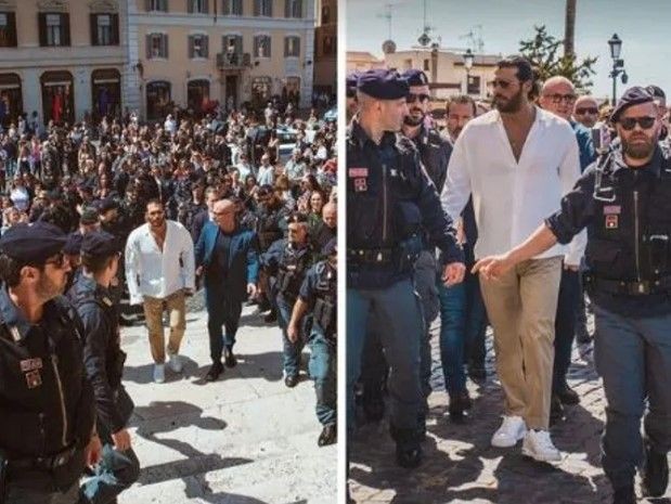 Can Yaman'a İtalya'da yoğun ilgi! Ünlü oyuncu yürümekte zorlandı, polis etten duvar ördü - Resim: 3