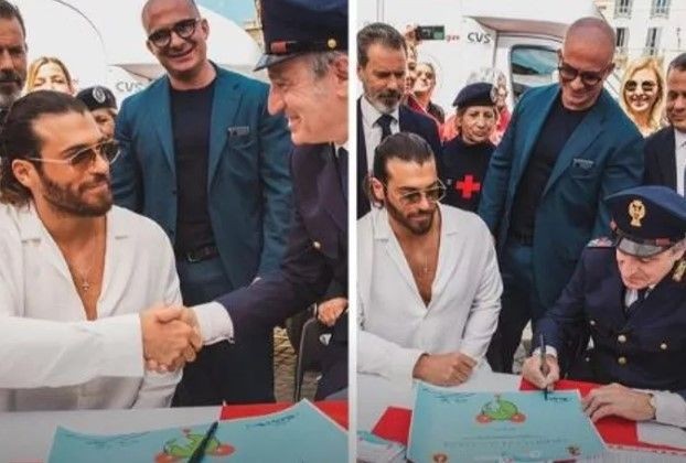 Can Yaman'a İtalya'da yoğun ilgi! Ünlü oyuncu yürümekte zorlandı, polis etten duvar ördü - Resim: 5