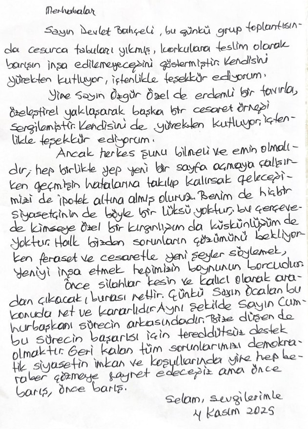 Demirtaş’tan Bahçeli ve Özel’e teşekkür, PKK’ya "silahlar sussun" mesajı - Resim : 1