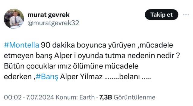 Eski Hatay Gençlik ve Spor İl Müdürü'nden tepki çeken "Barış Alper" paylaşımı - Resim : 1