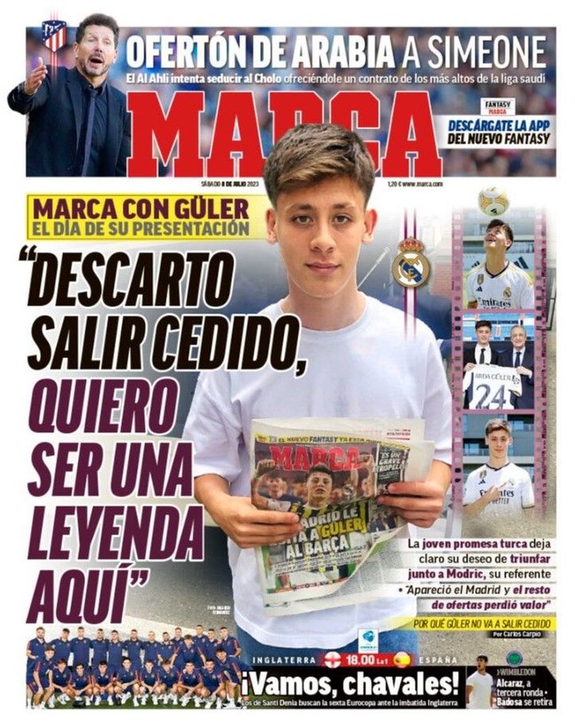 Avrupa basını Real Madrid'e transfer olan Arda Güler'i konuşuyor! Hepsi manşetlerine taşıdı | 8 Temmuz Cumartesi gazete manşetleri - Resim: 4