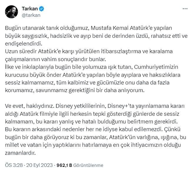 Megastar Tarkan'dan geç kalınmış Disney tepkisi! Atatürk, lise öğrencisinin ahlaksızlığını görünce aklına geldi - Resim: 10