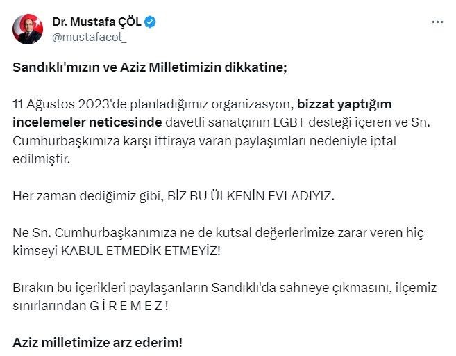 Şarkıcı Gökçe'ye Afyonkarahisar Sandıklı Belediye Başkanı Mustafa Çöl'den engel: Bu sınırlara giremez - Resim: 6
