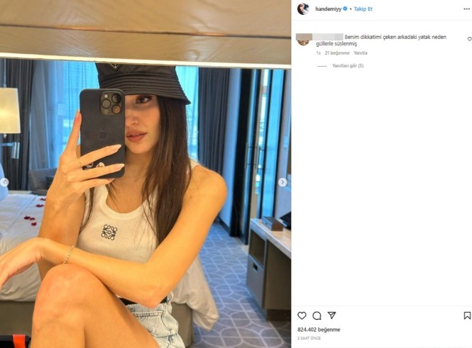 Hakan Sabancı ile aşk yaşayan Hande Erçel'den güllü yatak paylaşımı! - Resim: 10