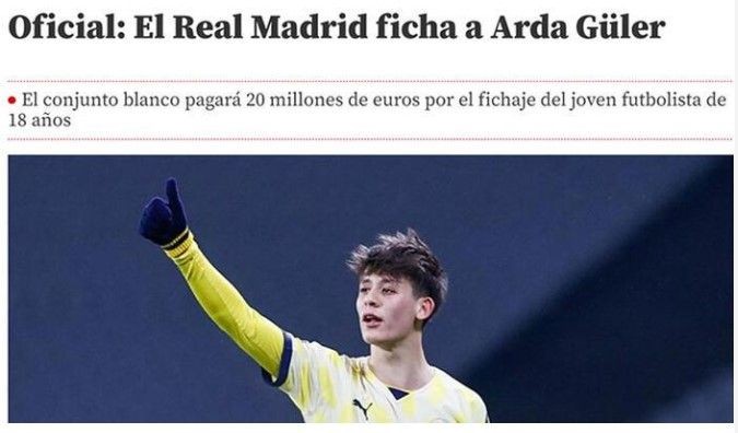 Avrupa basını Real Madrid'e transfer olan Arda Güler'i konuşuyor! Hepsi manşetlerine taşıdı | 8 Temmuz Cumartesi gazete manşetleri - Resim: 9