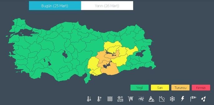 Turuncu alarm! Deprem bölgesi dahil 50 ilde şiddetli yağış bekleniyor | 25 Mart Hava Durumu - Resim: 1