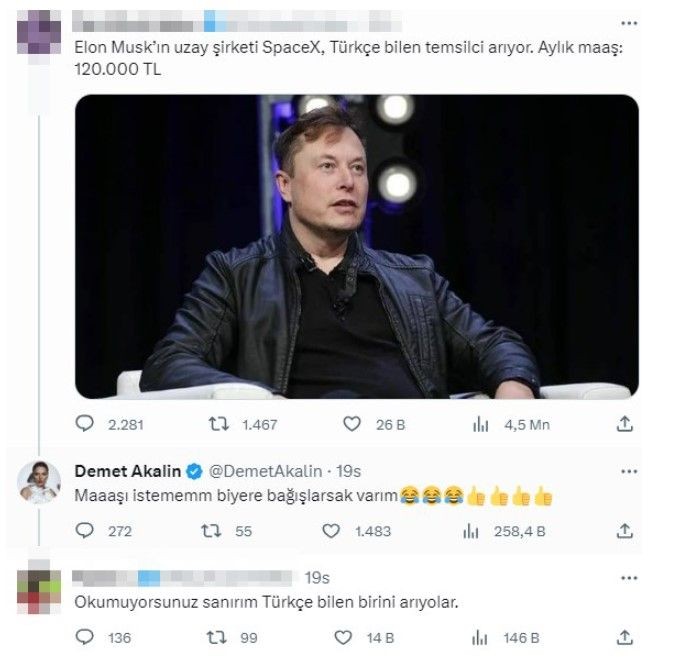 Her tweetini random atan Demet Akalın Elon Musk'ın iş ilanına talip oldu! Takipçileri bakın ne dedi - Resim: 8