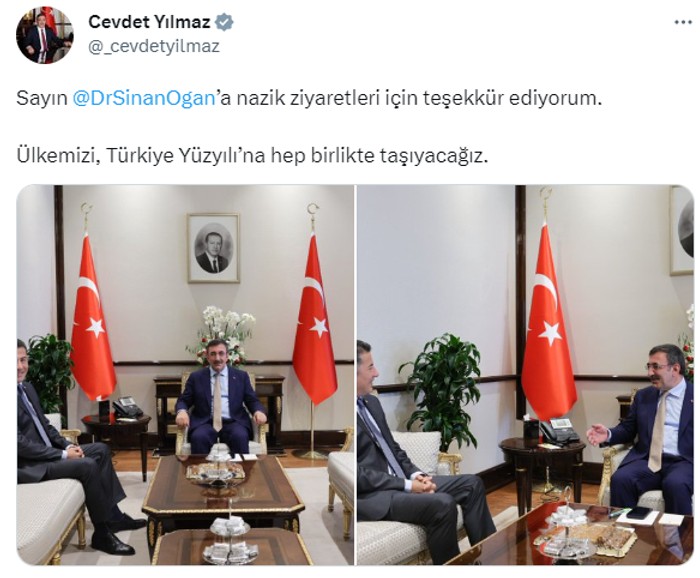 Sinan Oğan Cumhurbaşkanı Yardımcısı Cevdet Yılmaz'ı ziyaret etti - Resim : 1