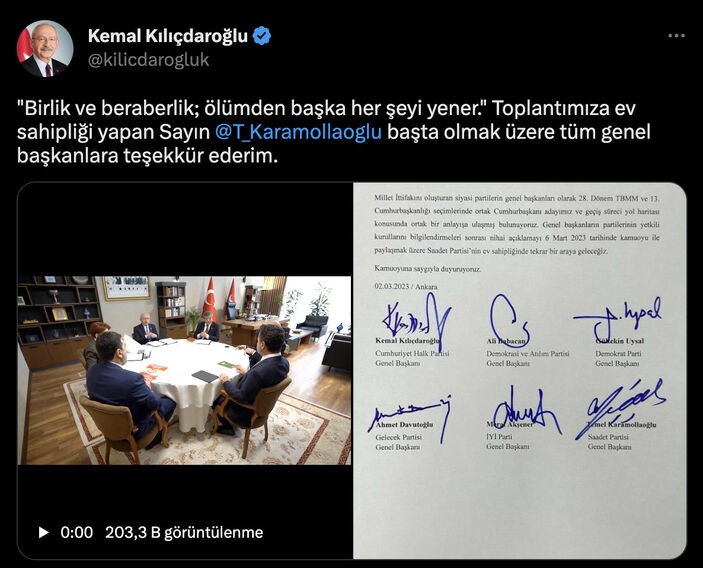 Kemal Kılıçdaroğlu'ndan toplantı sonrası ilk paylaşım - Resim : 2