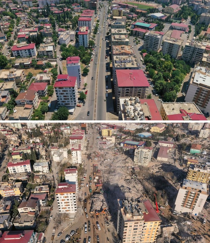 Kahramanmaraş merkezli depremlerdeki büyük yıkım fotoğraf kareleri ile bir kere daha ortaya çıktı - Resim: 1
