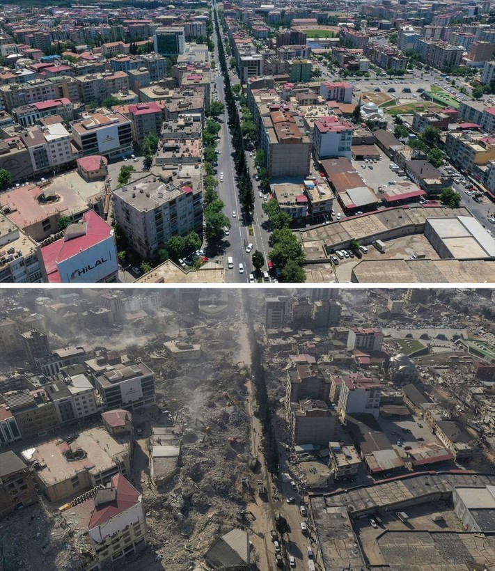 Kahramanmaraş merkezli depremlerdeki büyük yıkım fotoğraf kareleri ile bir kere daha ortaya çıktı - Resim: 4