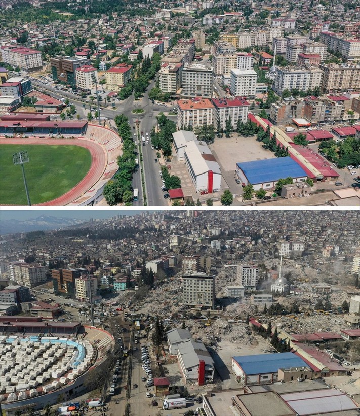 Kahramanmaraş merkezli depremlerdeki büyük yıkım fotoğraf kareleri ile bir kere daha ortaya çıktı - Resim: 6