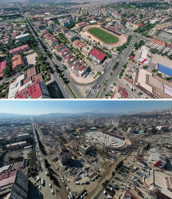 Kahramanmaraş merkezli depremlerdeki büyük yıkım fotoğraf kareleri ile bir kere daha ortaya çıktı - Resim: 7