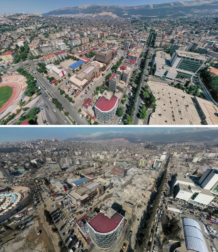 Kahramanmaraş merkezli depremlerdeki büyük yıkım fotoğraf kareleri ile bir kere daha ortaya çıktı - Resim: 8