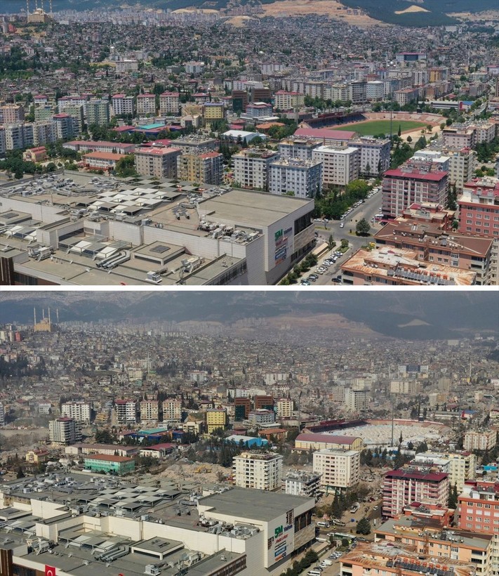 Kahramanmaraş merkezli depremlerdeki büyük yıkım fotoğraf kareleri ile bir kere daha ortaya çıktı - Resim: 9