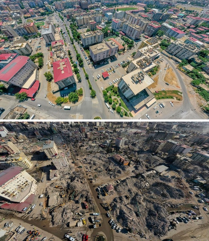Kahramanmaraş merkezli depremlerdeki büyük yıkım fotoğraf kareleri ile bir kere daha ortaya çıktı - Resim: 11