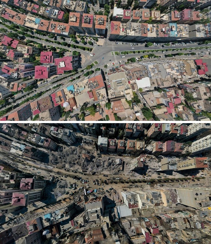 Kahramanmaraş merkezli depremlerdeki büyük yıkım fotoğraf kareleri ile bir kere daha ortaya çıktı - Resim: 15