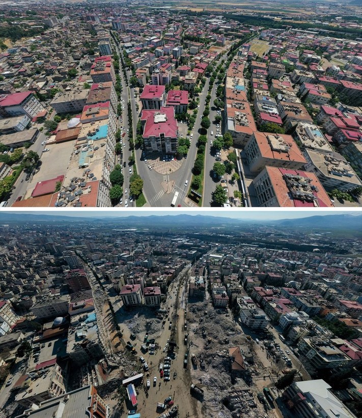 Kahramanmaraş merkezli depremlerdeki büyük yıkım fotoğraf kareleri ile bir kere daha ortaya çıktı - Resim: 16