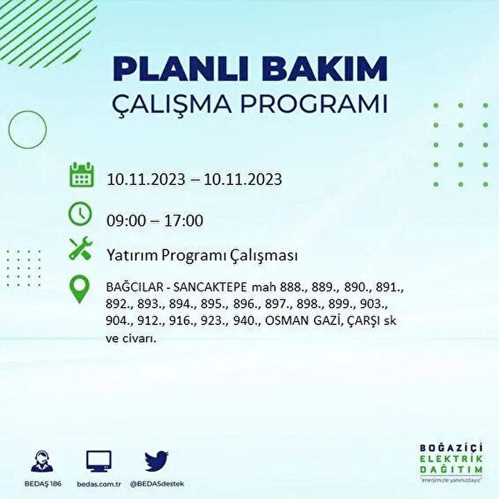 İstanbul'da saatler sürecek elektrik kesintisi! BEDAŞ saat vererek uyardı | İşte elektrik kesintisinin yaşanacağı ilçeler - Resim: 10