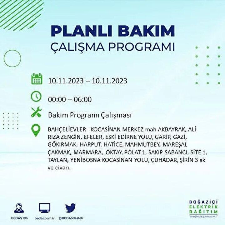 İstanbul'da saatler sürecek elektrik kesintisi! BEDAŞ saat vererek uyardı | İşte elektrik kesintisinin yaşanacağı ilçeler - Resim: 12