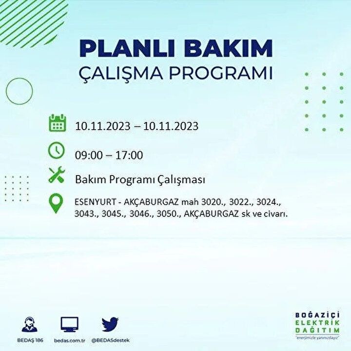 İstanbul'da saatler sürecek elektrik kesintisi! BEDAŞ saat vererek uyardı | İşte elektrik kesintisinin yaşanacağı ilçeler - Resim: 23