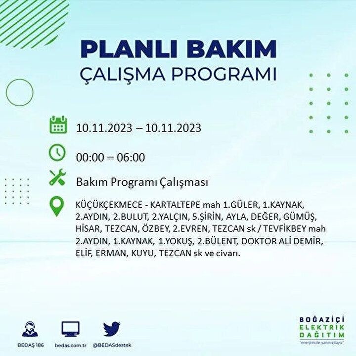 İstanbul'da saatler sürecek elektrik kesintisi! BEDAŞ saat vererek uyardı | İşte elektrik kesintisinin yaşanacağı ilçeler - Resim: 39