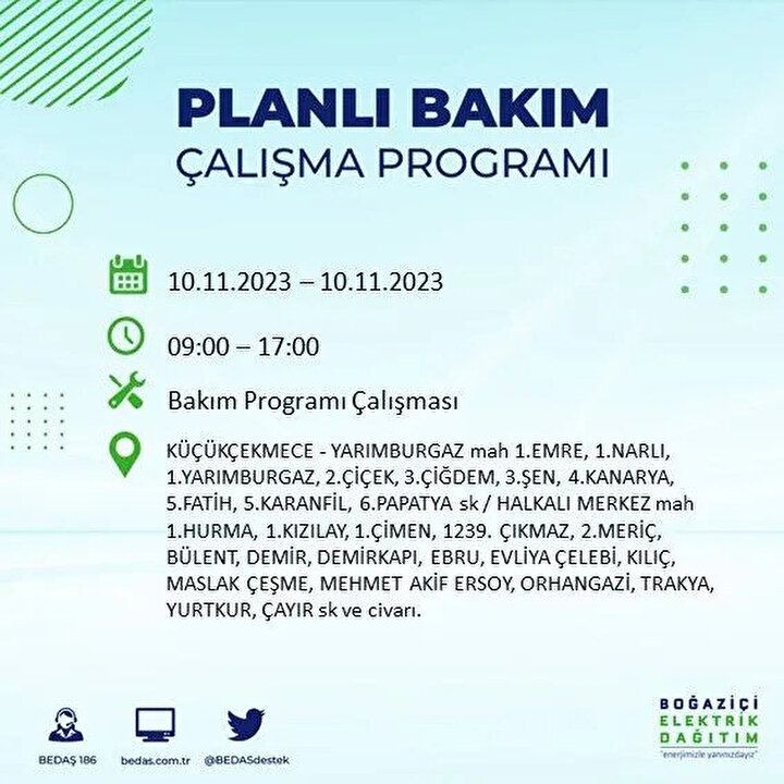 İstanbul'da saatler sürecek elektrik kesintisi! BEDAŞ saat vererek uyardı | İşte elektrik kesintisinin yaşanacağı ilçeler - Resim: 40