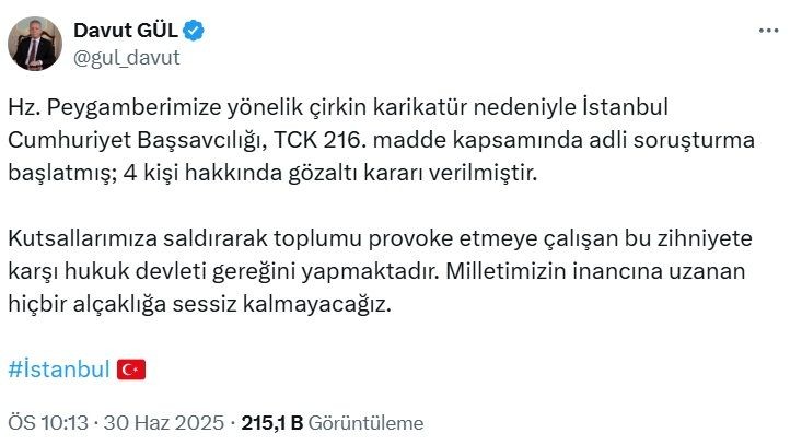 Siyasilerden Peygamber Efendimiz ve dini değerlere yönelik hakaret içeren karikatüre tepki - Resim: 8