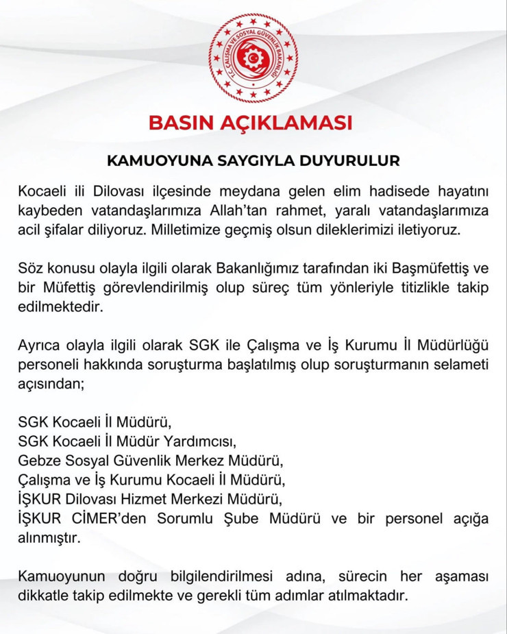 Kocaeli’deki fabrika faciasında 7 kamu görevlisi açığa alındı - Resim : 1