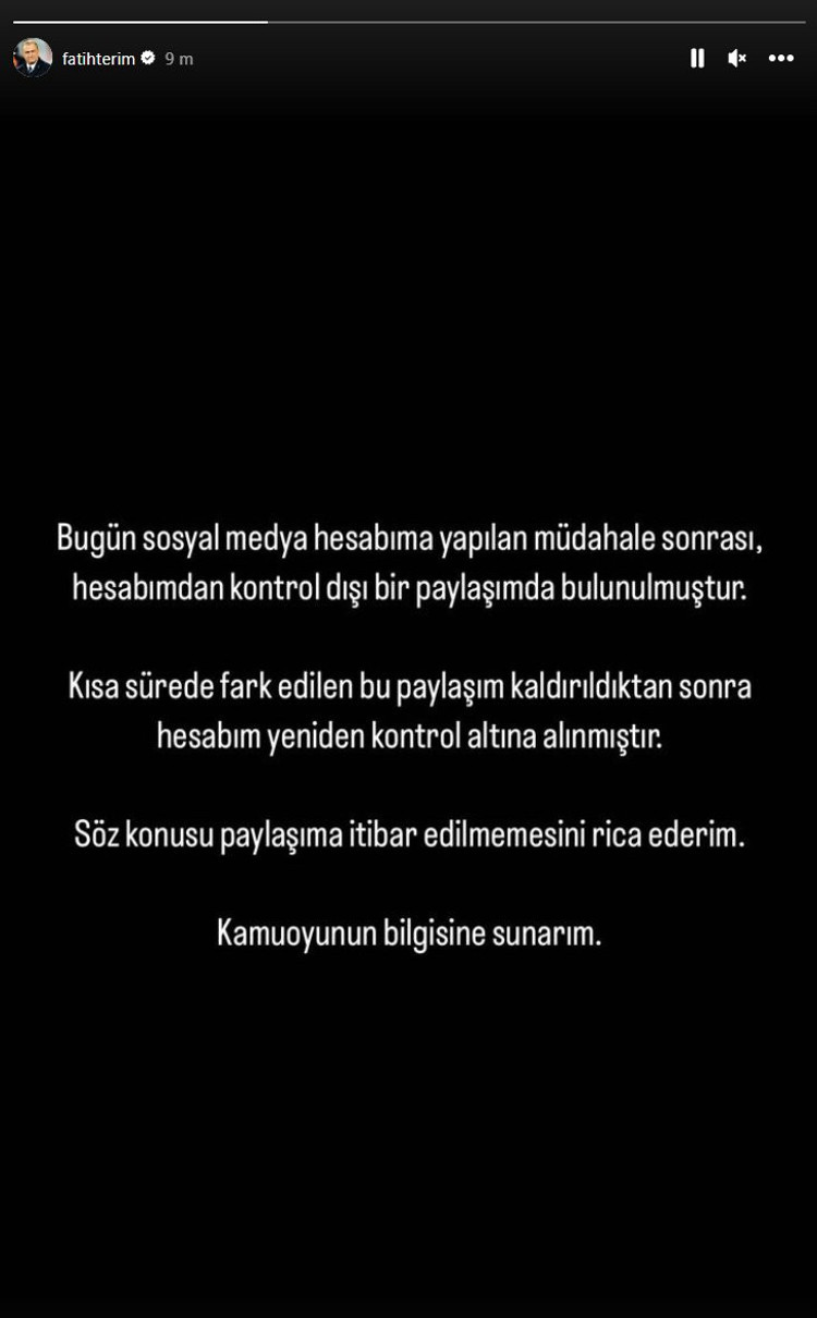 Fatih Terim'in hesabı çalındı Ali Koç paylaşımı yapıldı - Resim : 2
