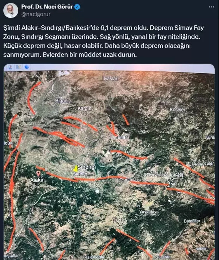 Prof. Dr. Naci Görür'den ilk açıklama: Daha büyük bir deprem beklemiyorum ama evlerden uzak durun - Resim : 1