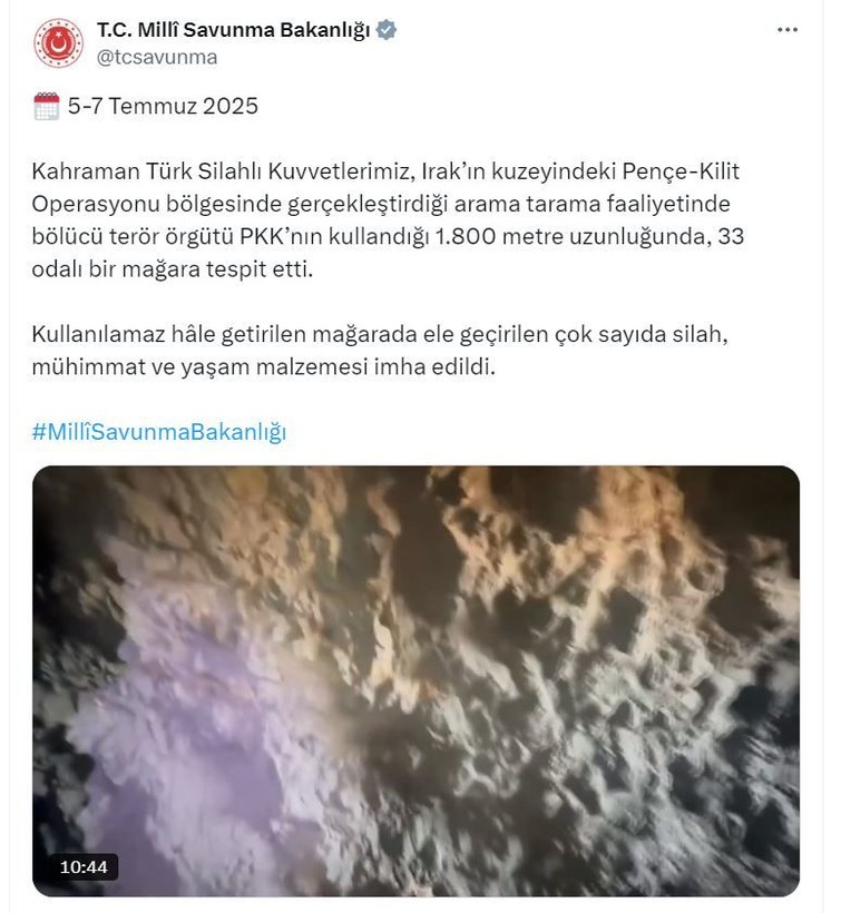 MSB PKK'nın kullandığı 33 odalı mağaranın imha edildiğini duyurdu! İçinden çıkanlar şaşkına çevirdi - Resim: 5
