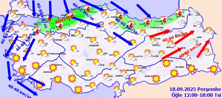 Meteoroloji alarm verdi: Kuvvetli yağış ve fırtınaya dikkat! O bölgelere kar geliyor - Resim: 1