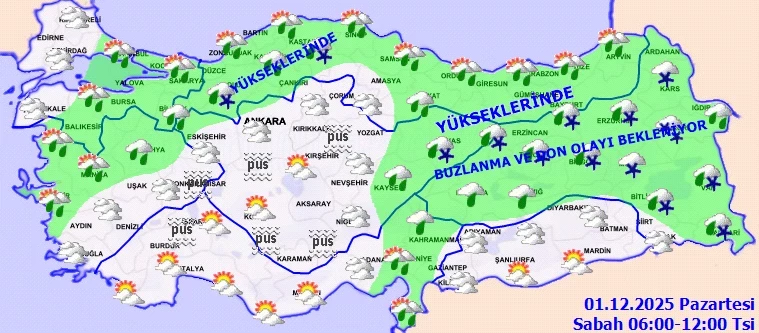 Meteoroloji’den Yeni Uyarı: Kar Yağışı ve Sağanak Yolda! - Resim: 1