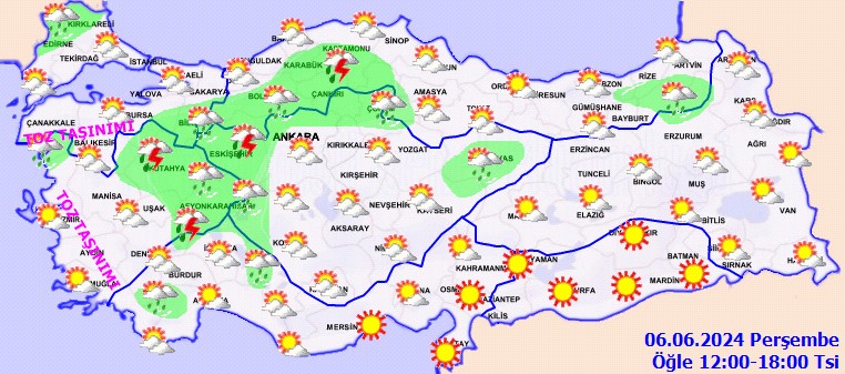Bugün hava nasıl olacak 6 Haziran 2024? Sağanak yağış uyarısı hangi iller için verildi? Meteoroloji il il hava durumu tahmini - Resim : 2