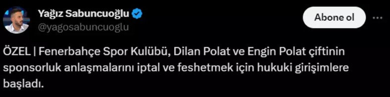 Son Dakika: Fenerbahçe Dilan Polat ve Engin Polat hakkında kararını verdi! Sponsorluk hareketleri için harekete geçildi... - Resim: 6