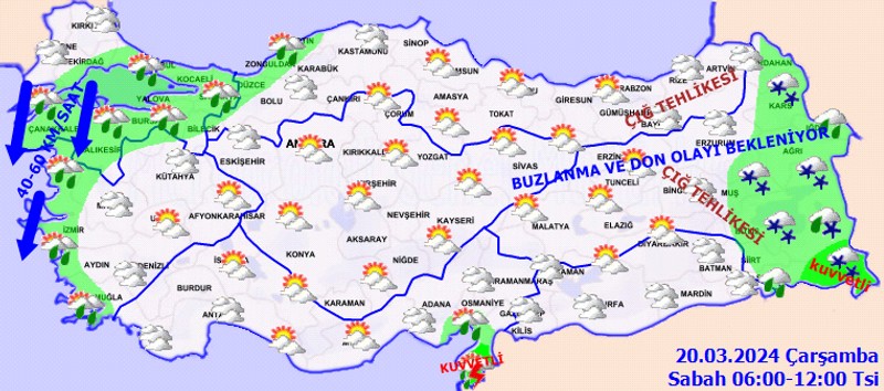 Bugün hava nasıl olacak 20 Mart 2024? Yağışlar ne kadar sürecek? Meteorolojiden kuvvetli yağış ve rüzgar uyarısı! - Resim : 1